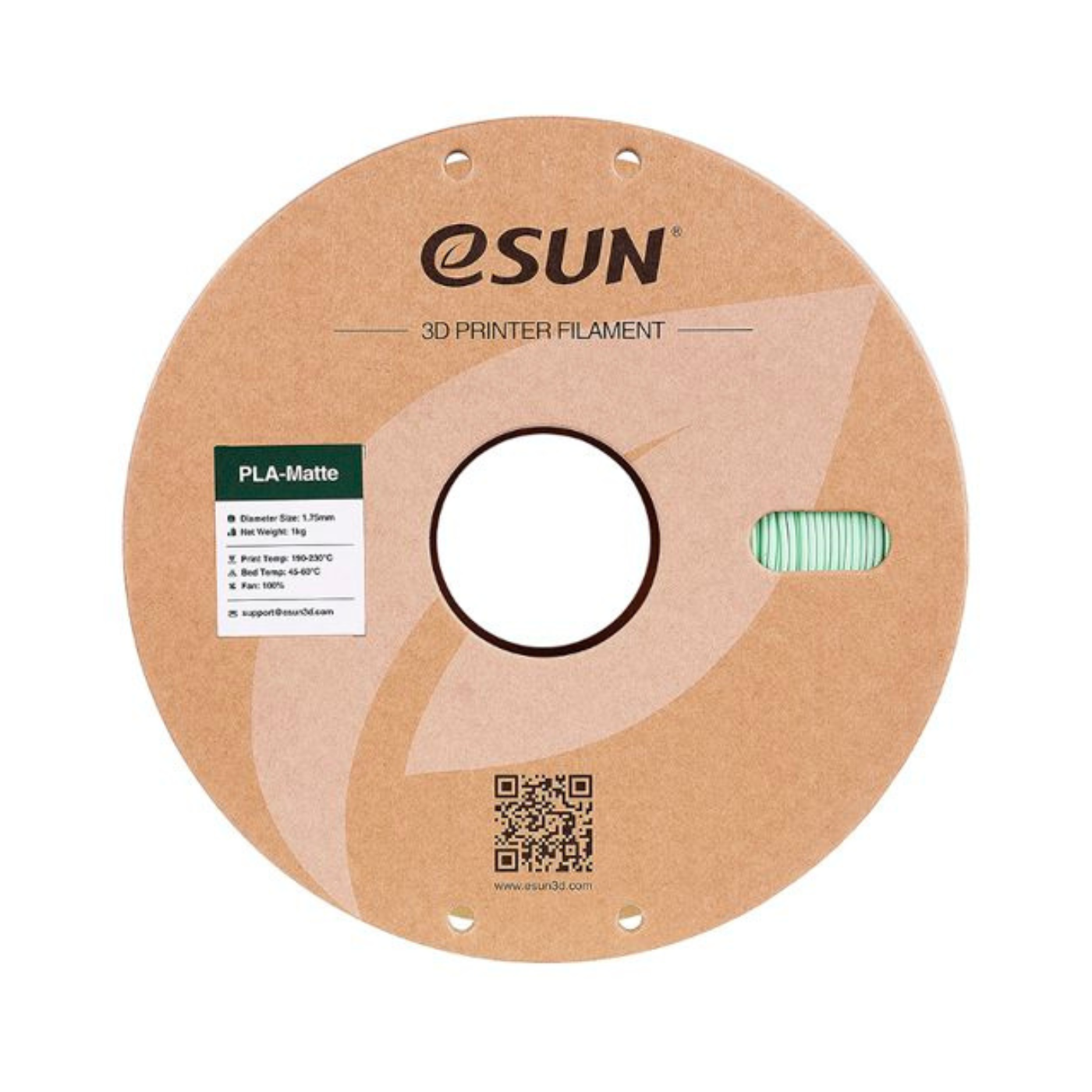 eSun 1.75mm PLA-Matte Filament 1kg Roll Mint Green