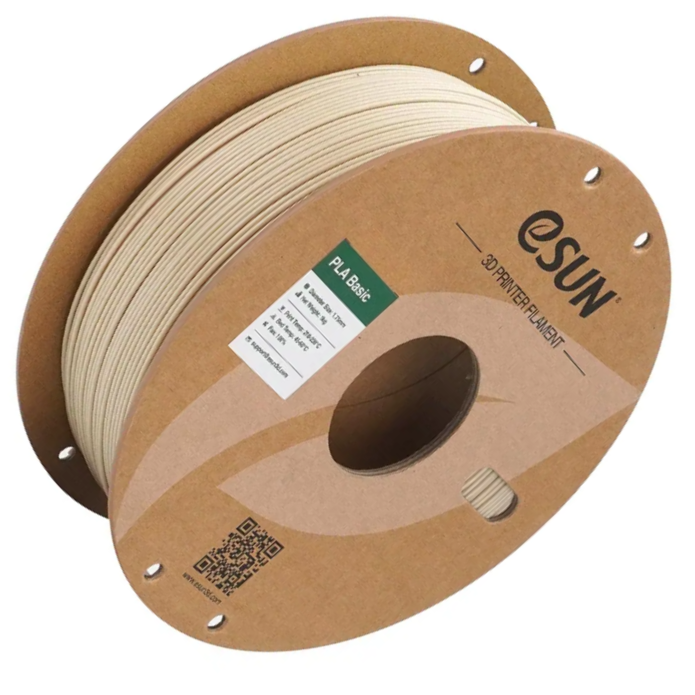 eSun 1.75mm PLA-Basic 3D Printing Filament 1kg Paper Roll Bone White