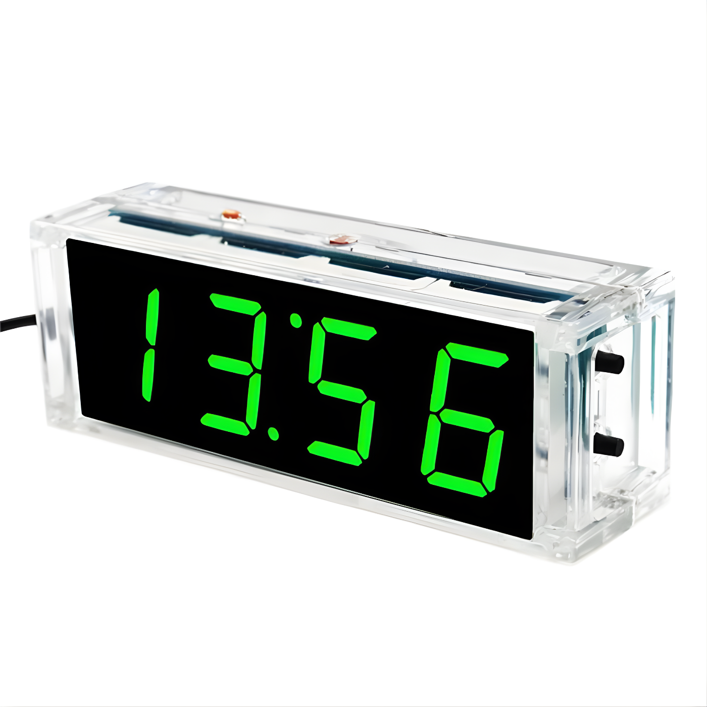 51 MCU LED Digital Clock DIY Kit (Green) – 1-Inch Light-Control Display with Housing for STEM Learning