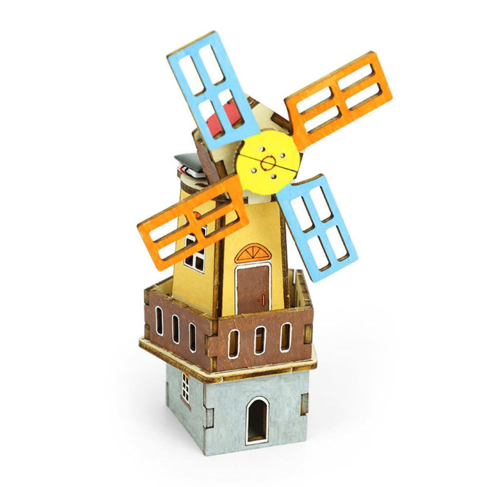 Pludo Solar Wind Tower STEM Kit – DIY Science Toy for Kids 8–11 | Grade 3–5 Learn Solar Energy Conversion