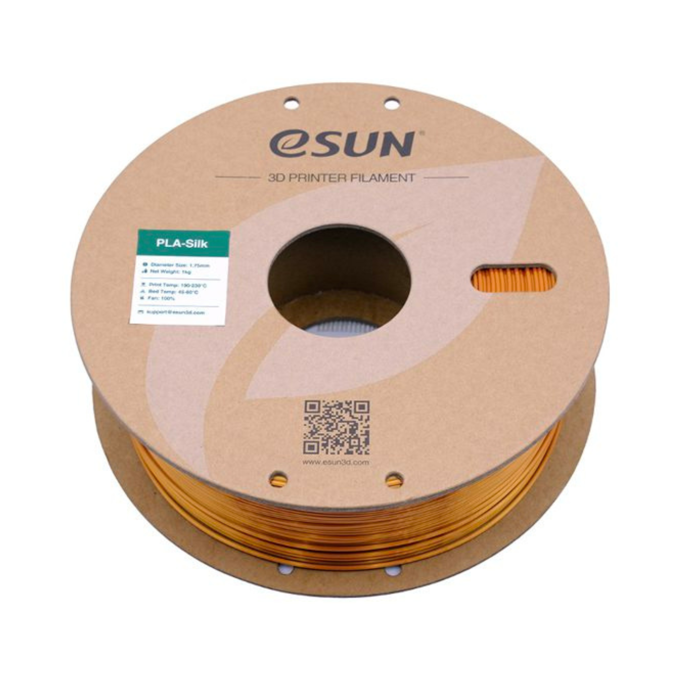 eSun PLA-Silk 1.75mm Filament 1kg Paper Roll Copper Color