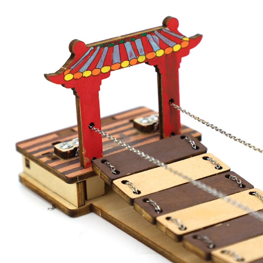 Pludo Cable Bridge DIY Kit – Learn Force & Tension Through Bridge Building for Ages 8–11 | Grade 3–5