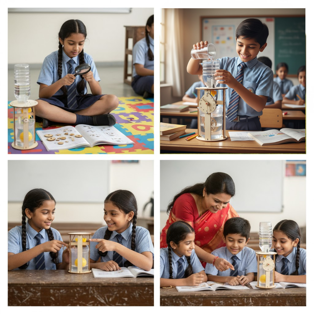 Pludo Gravitational Waterclock STEM Kit – Water Flow & Energy Transformation for Ages 8–11 | Grade 3 to 5