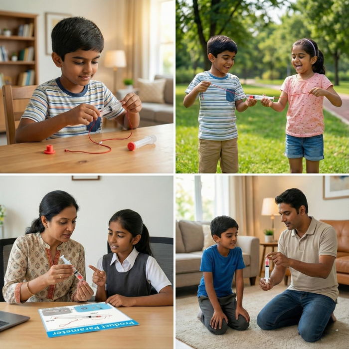 Pludo STEM Kit Blow Gun – DIY Atmospheric Pressure Science Toy for Kids 8–11 | Grade 3–5 Air & Force Model