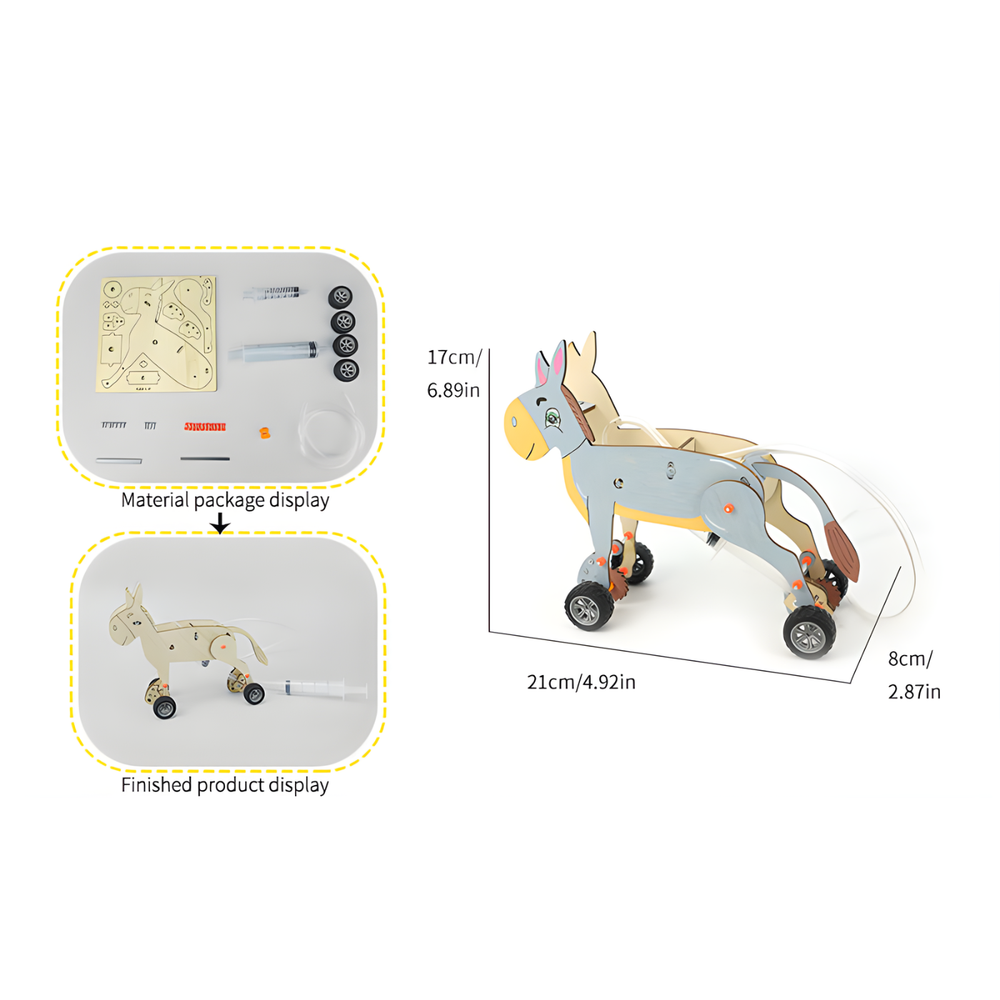 Pludo Pneumatic Donkey Educational Toy STEM Kit – Air Pressure Concept | Ages 8–11 | Grade 3 to 5