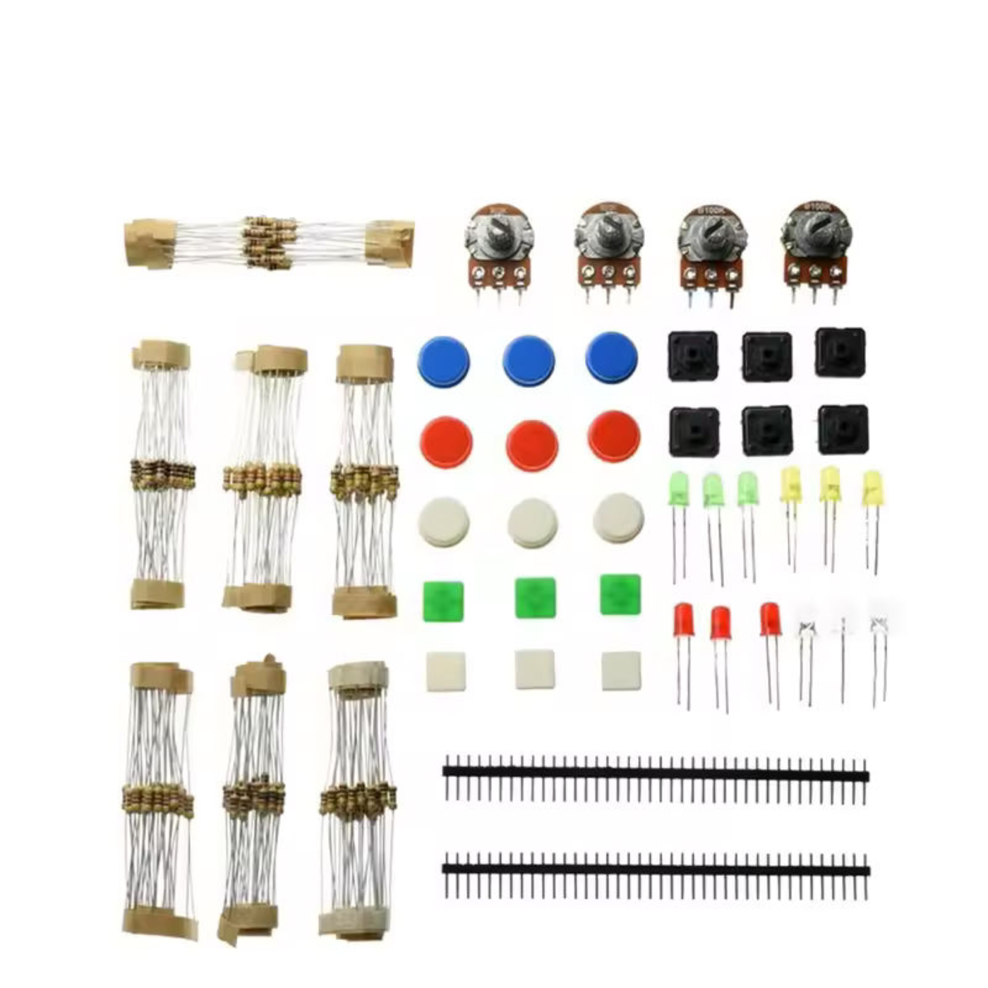 Universal Electronic Component Kit A1 – Resistors, LEDs, Potentiometers & Switches Starter Pack