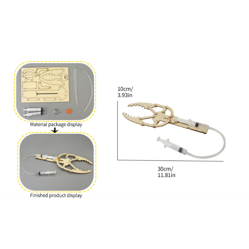 Pludo Hydraulic Claw STEM Kit – DIY Science Experiment Kit for Kids 11–14 | Grade 6–8 Learns Fluid Force