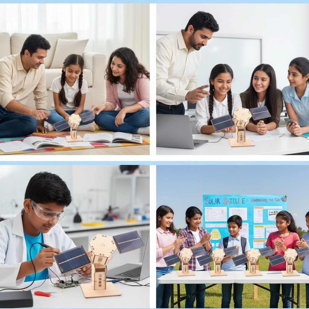 Pludo Solar Satellite DIY Kit – Solar Energy Learning DIY Science Kits for Kids 11–14 | Grades 6–8