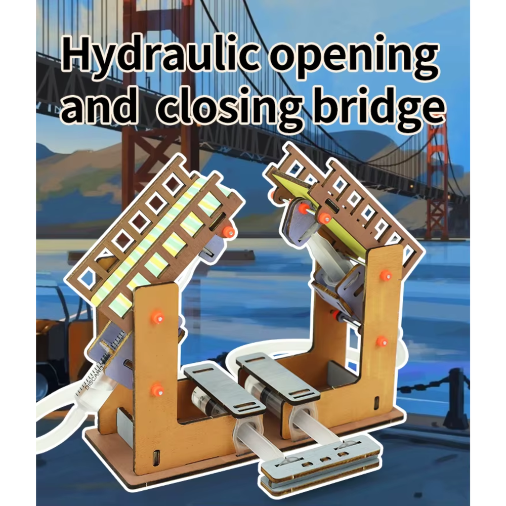 Pludo Pneumatic Movable Bridge STEM Kit – Hydraulic Movement Learning Toy for Ages 11–14 | Grade 6–8 Hands-on Science Project