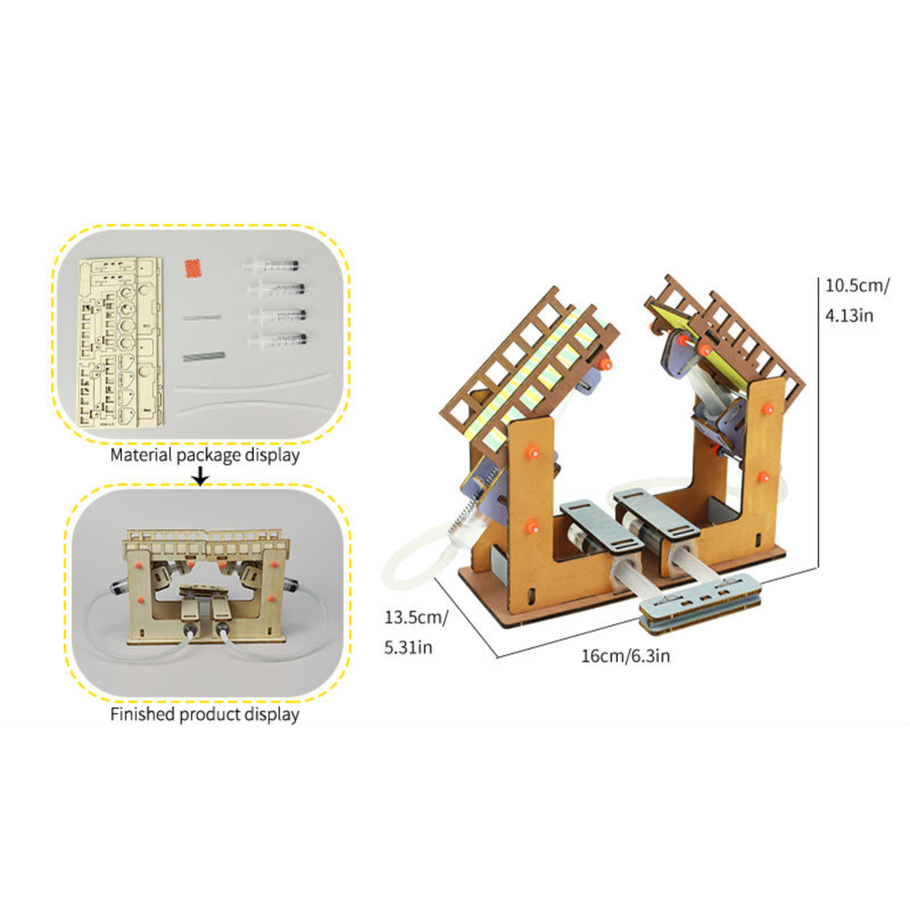 Pludo Pneumatic Movable Bridge STEM Kit – Hydraulic Movement Learning Toy for Ages 11–14 | Grade 6–8 Hands-on Science Project