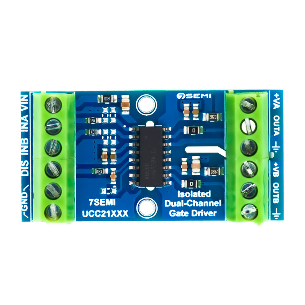 7Semi UCC21330 Dual-channel Isolated Gate Driver Breakout Board