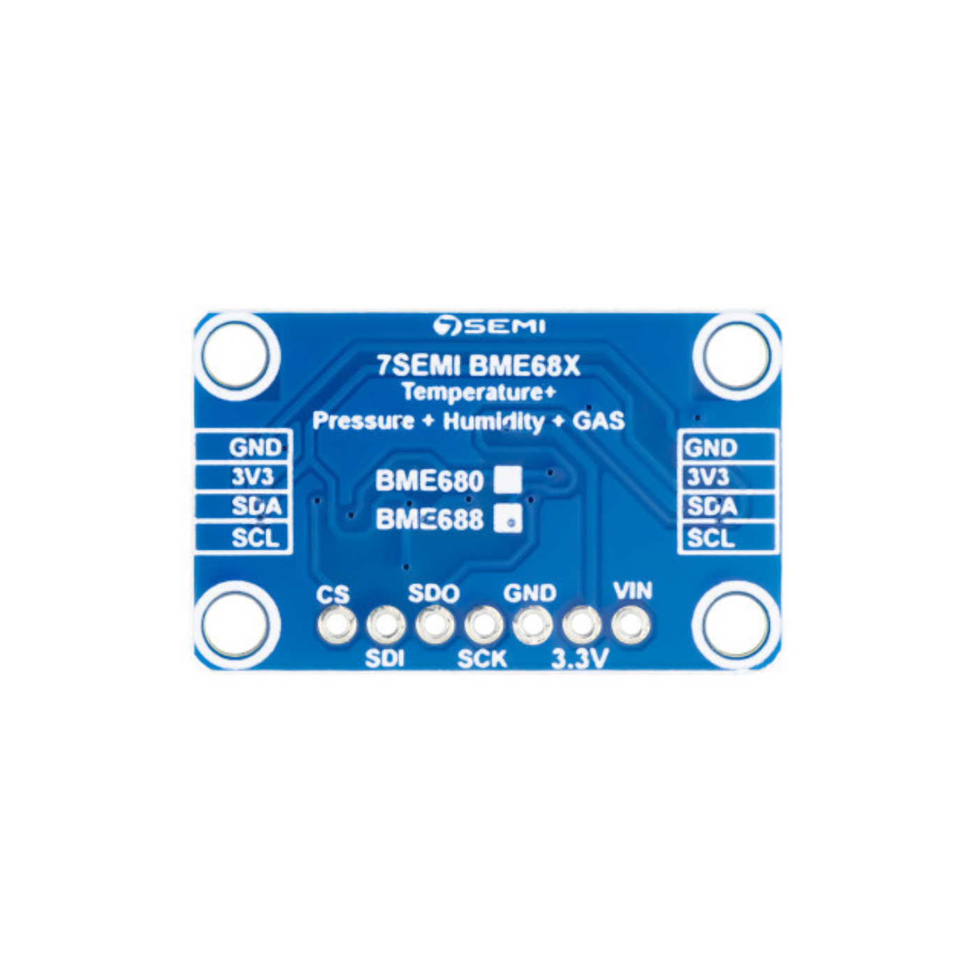 7Semi BME688 Environmental Sensor Breakout with Gas, Temperature, Humidity & Pressure Monitoring