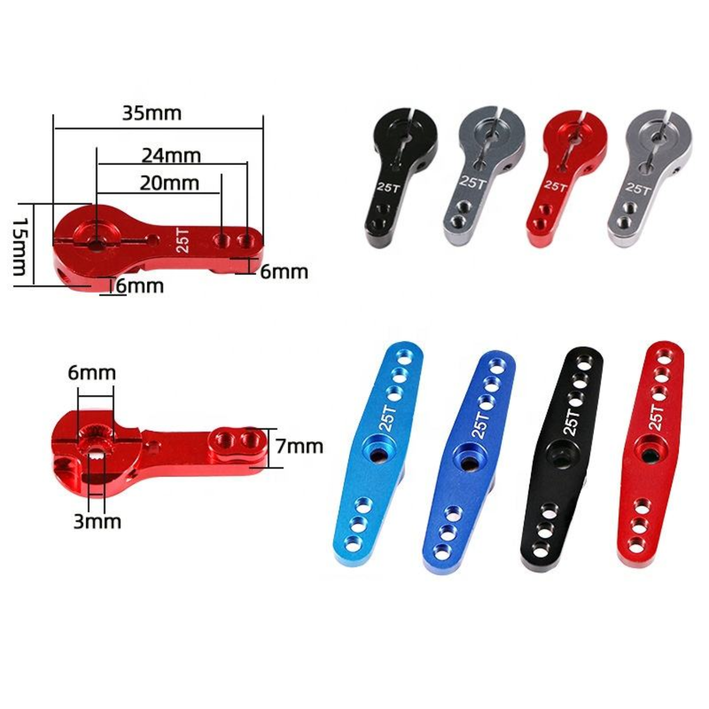 25T Servo Metal Rocker Arm for MG995 MG996R