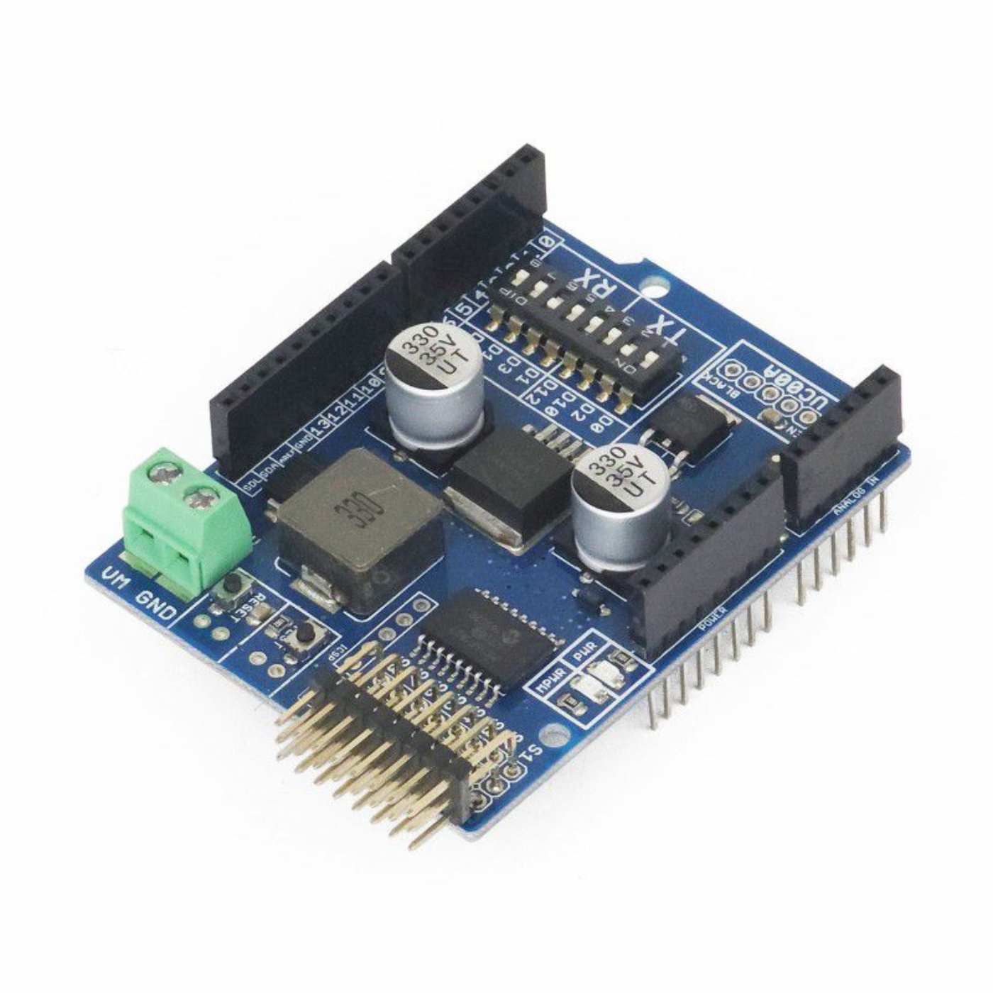Cytron 8-Channel RC Servo Controller Shield – 5V 5A Regulated Power for Arduino