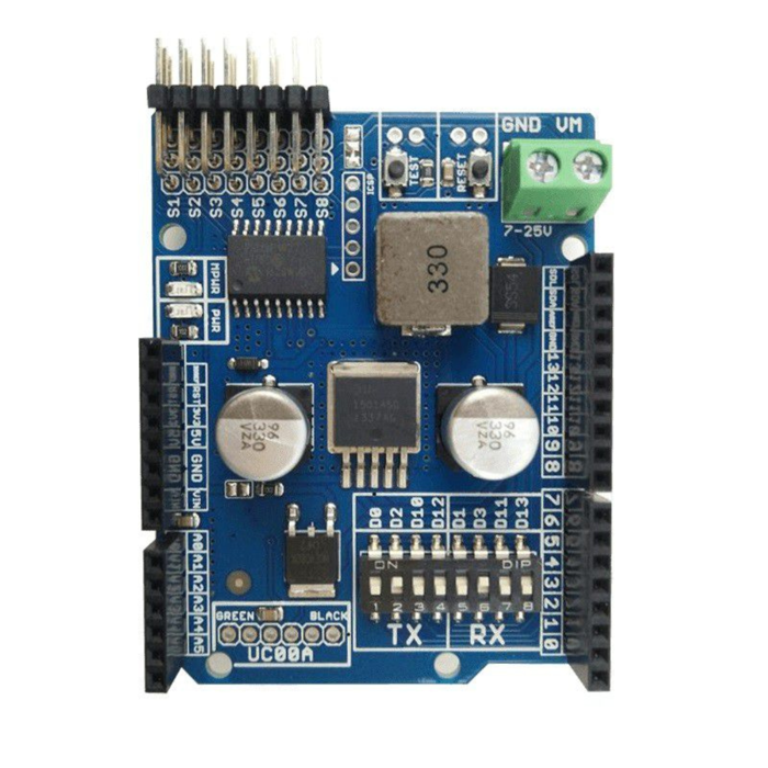 Cytron 8-Channel RC Servo Controller Shield – 5V 5A Regulated Power for Arduino