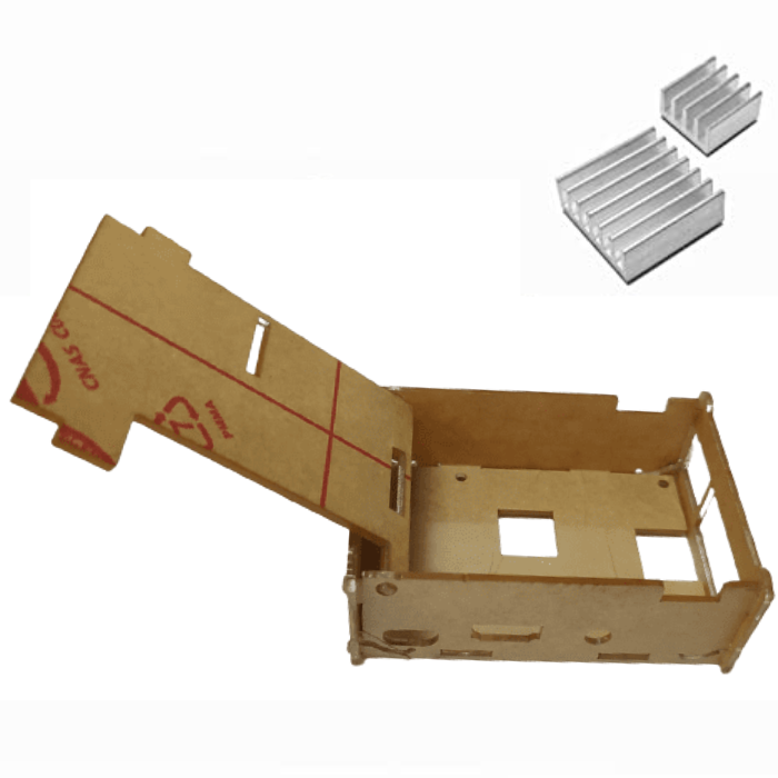 Raspberry Pi Transparent Case + Heat Sink (3pcs)