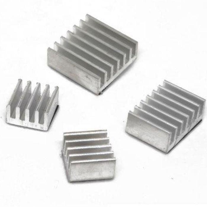 Iotcart 4 in 1 Aluminum Heat Sink for Raspberry Pi 4B - Silver Finish