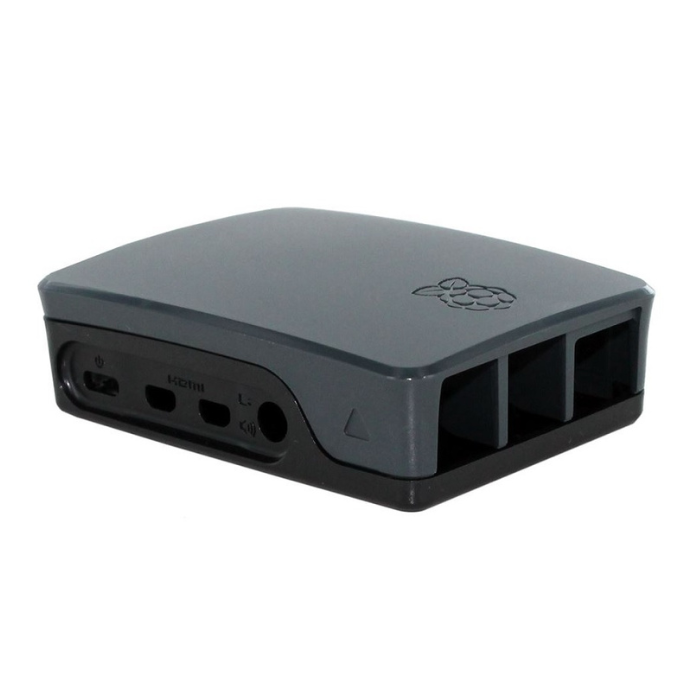 Raspberry Pi 4 Case Black & Grey - Official Enclosure for Pi 4 Model B