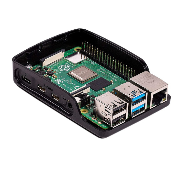 Raspberry Pi 4 Case Black & Grey - Official Enclosure for Pi 4 Model B