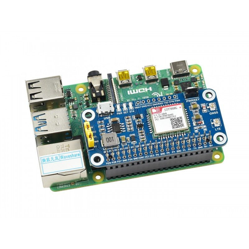 NB-IoT / Cat-M(eMTC) / GNSS HAT for Raspberry Pi