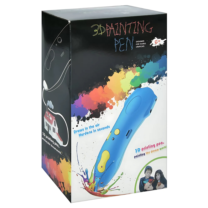 Goofoo 3D Printing Pen Blue 15cm USB Rechargeable - For DIY & Learning