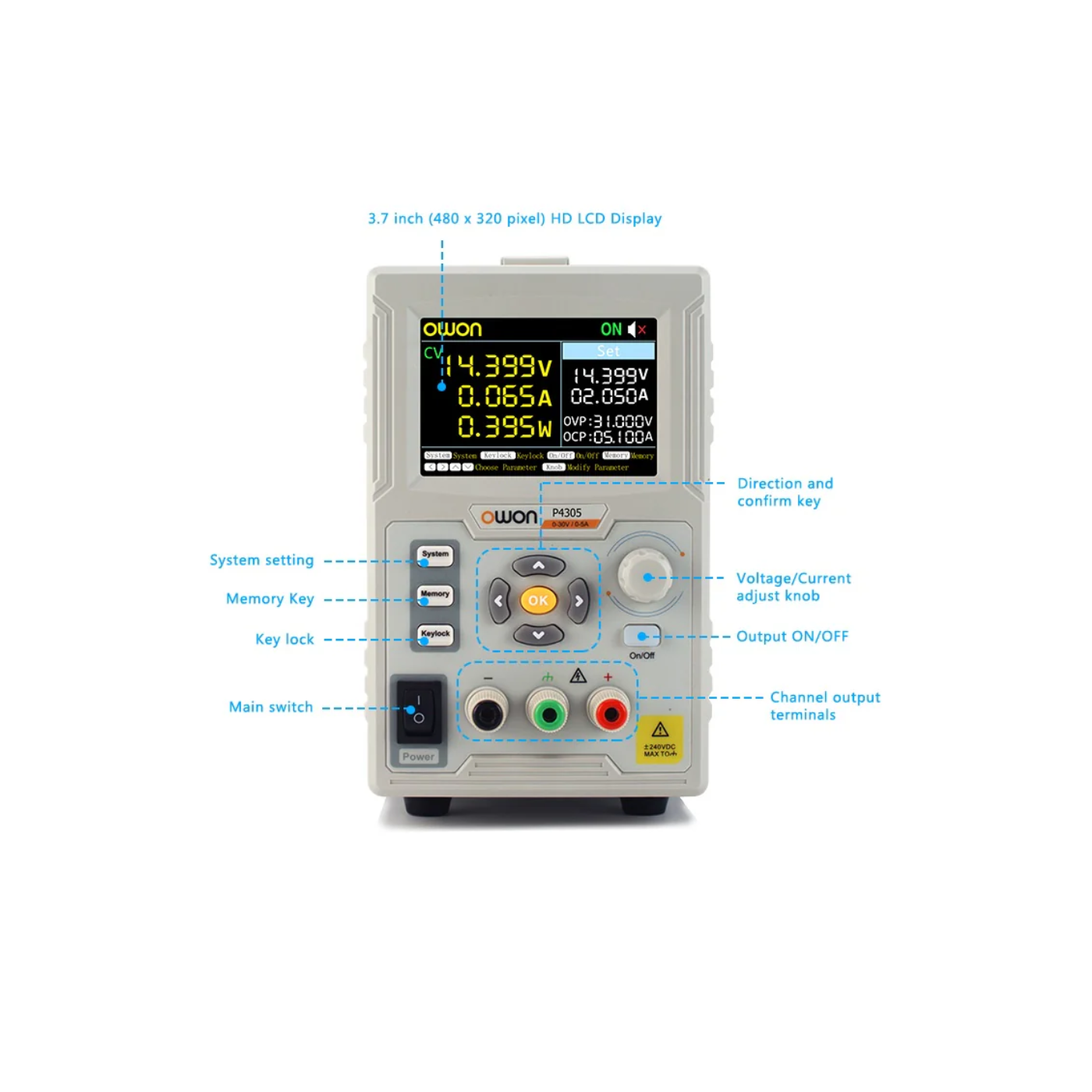 Owon P4305 30V 5A Programmable DC Power Supply