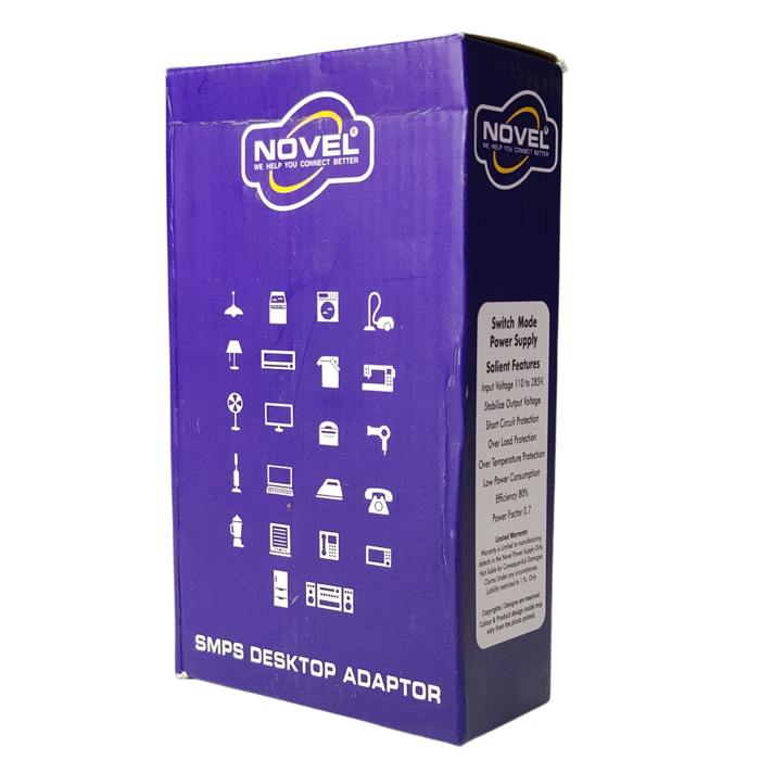 NOVEL 12V 5Amp Industrial Grade SMPS Power Adapter - 60W for CCTV & LED