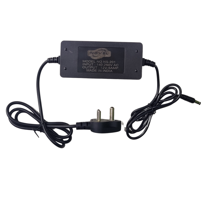 NOVEL 12V 5Amp Industrial Grade SMPS Power Adapter - 60W for CCTV & LED