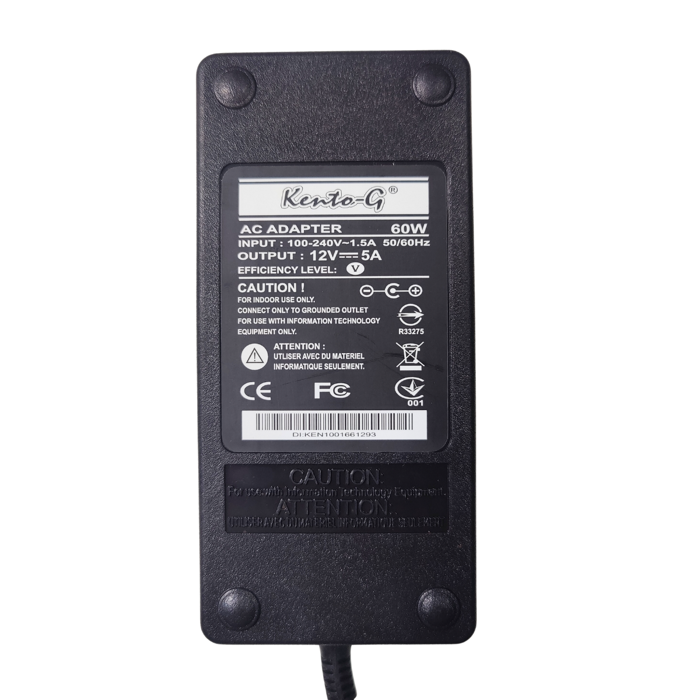 Kento-G SES-P-648 12V 5A 60W DC Power Adapter - Buy for LED Strips & Routers