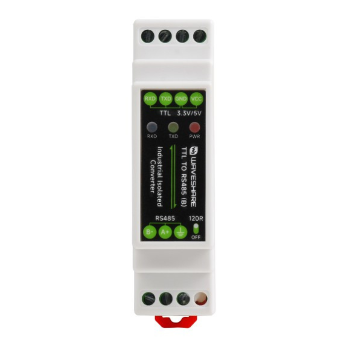 Waveshare TTL to RS485 Industrial Isolated Converter Rail-Mount with Multi-Isolation Protection
