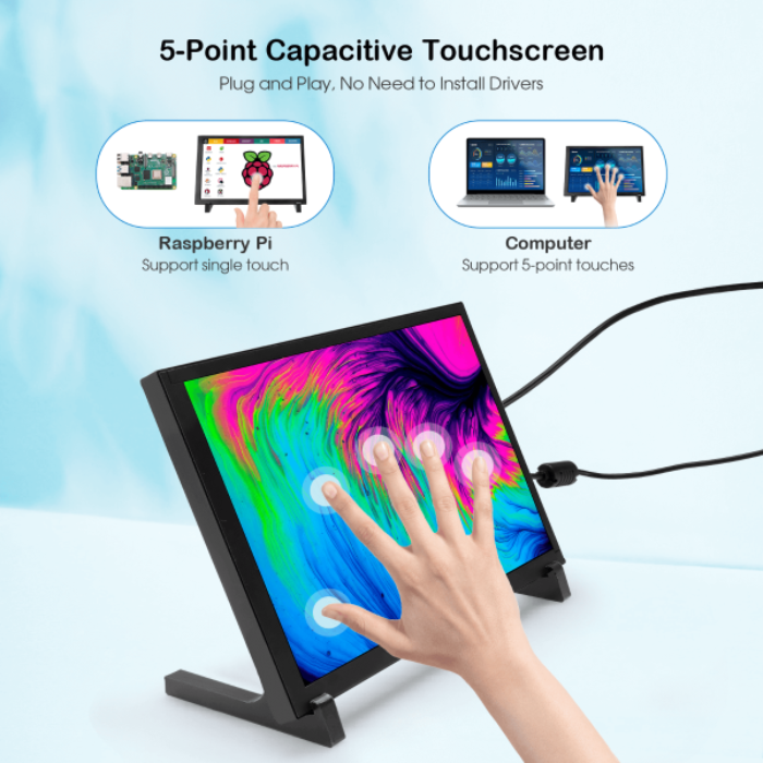 Elecrow 10.1 inch Touch Screen Display 1280x800 for Raspberry Pi and Jetson Nano PC