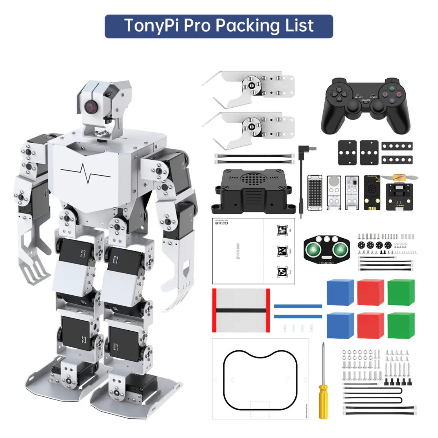 TonyPi Pro Hiwonder Humanoid Robot Development Kit with AI Vision & Raspberry Pi 4B 4GB
