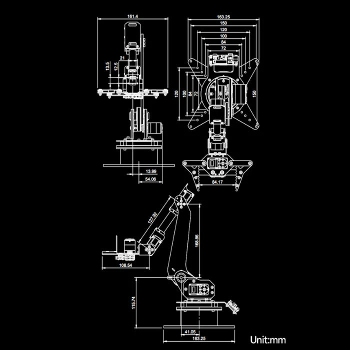 Waveshare 5-DOF High-Torque Serial Bus Servo Desktop Robotic Arm Kit based on ESP32