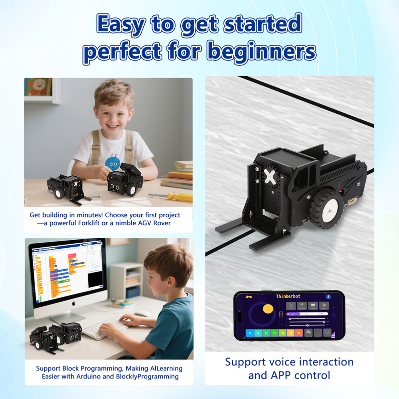 ACEBOTT QE032 TruckBott Smart Car Kit with ESP32 Controller Supports Arduino, ACECode & Python | STEM Classroom & Home Education – Year 5 Level 2