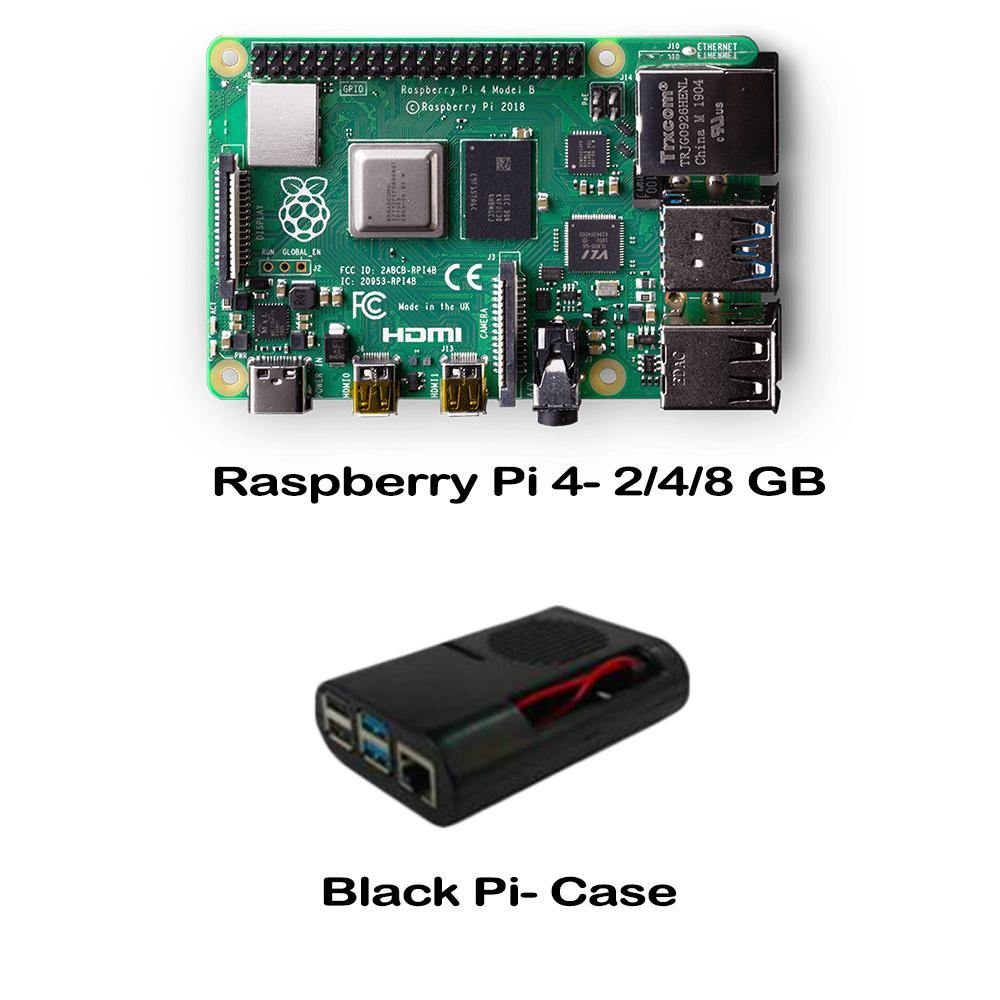 Raspberry Pi4 2-4-8GB Model 4B Ultimate Kit- Case, Power Adapter, Ethernet Cable, SD Card, Sensors and Manual