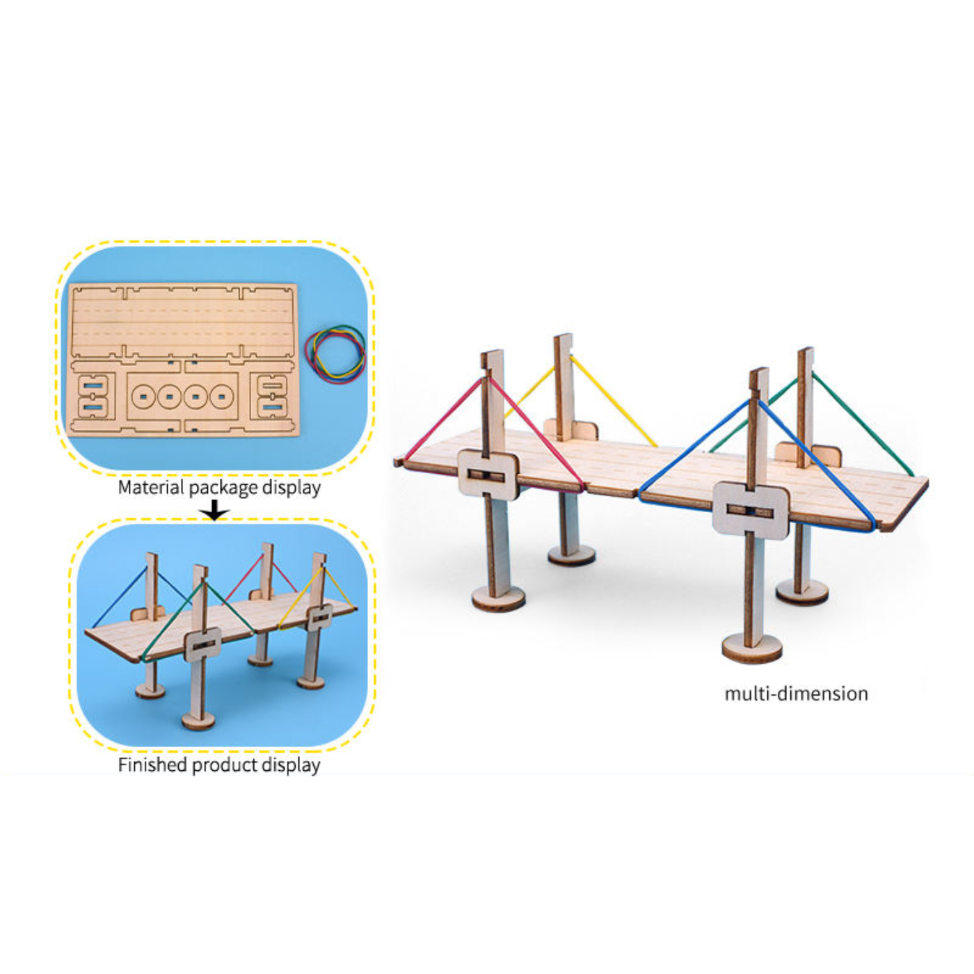 Pludo STEM Kit Little Builders – DIY Puzzle Toy for Kids 3–8 | Preschool-2 Cable Bridge Project