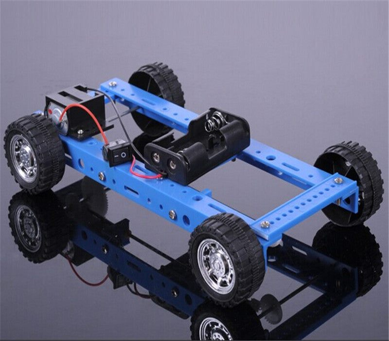 DIY Blue Electric 4-wheel Drive Car Model