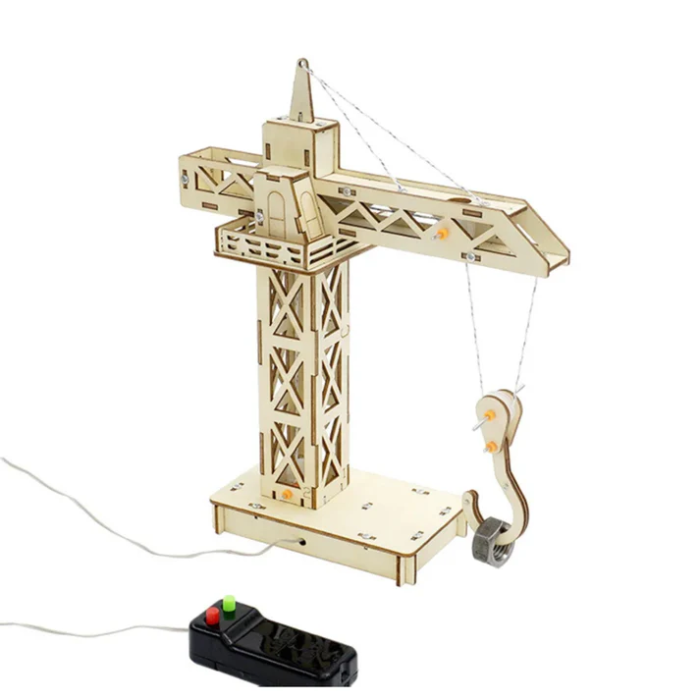 DIY Wooden Crane Tower Science Experimental Stem Kit for Kids