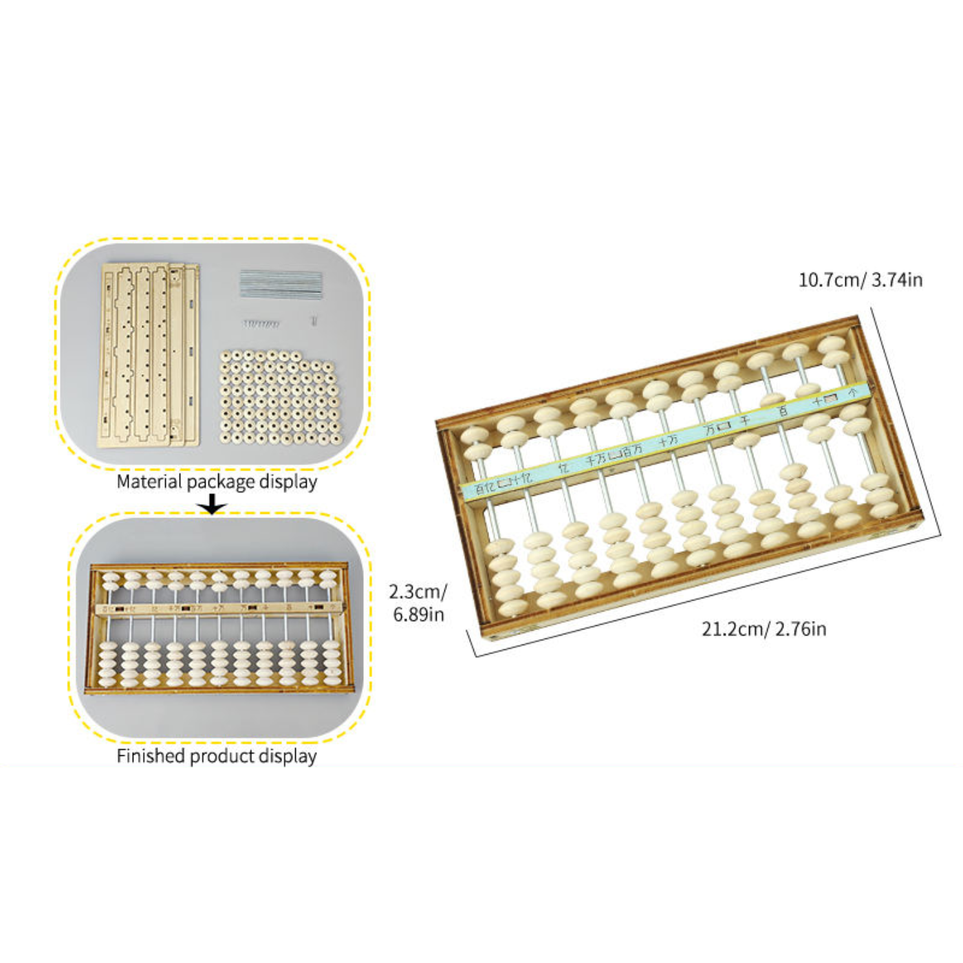 Pludo STEM Kit Fun with Numbers – DIY Educational Toy for Kids 8–11 | Grade 3–5 Wooden Abacus Math Learning Toy