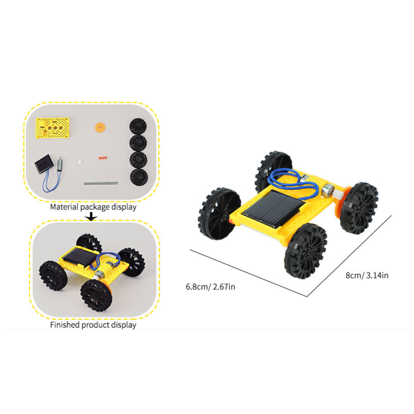 Pludo STEM Kit Solar Sprint – DIY Science Kit for Kids 8–11 | Grade 3–5 Solar-Powered Toy Car Building Activity