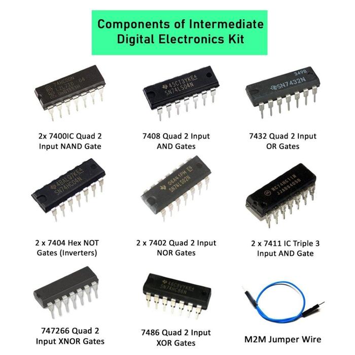 Iotcart SES-P-842 Intermediate Digital Electronics Kit - 5V Logic Gates for DIY Projects