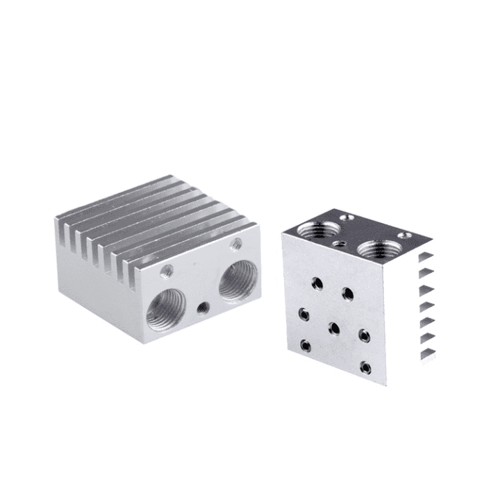 3D Printer 2 in 1 J-Head Heat Sink V6 Extruder Double Head Aluminum Block Heatsink for E3d 3D Printer
