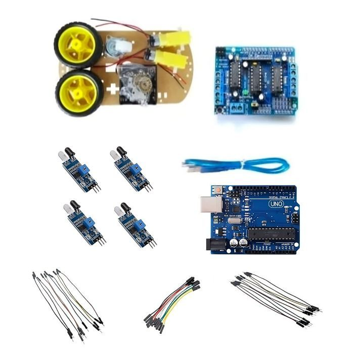 Arduino UNO DIY Line Follower Kit compatible