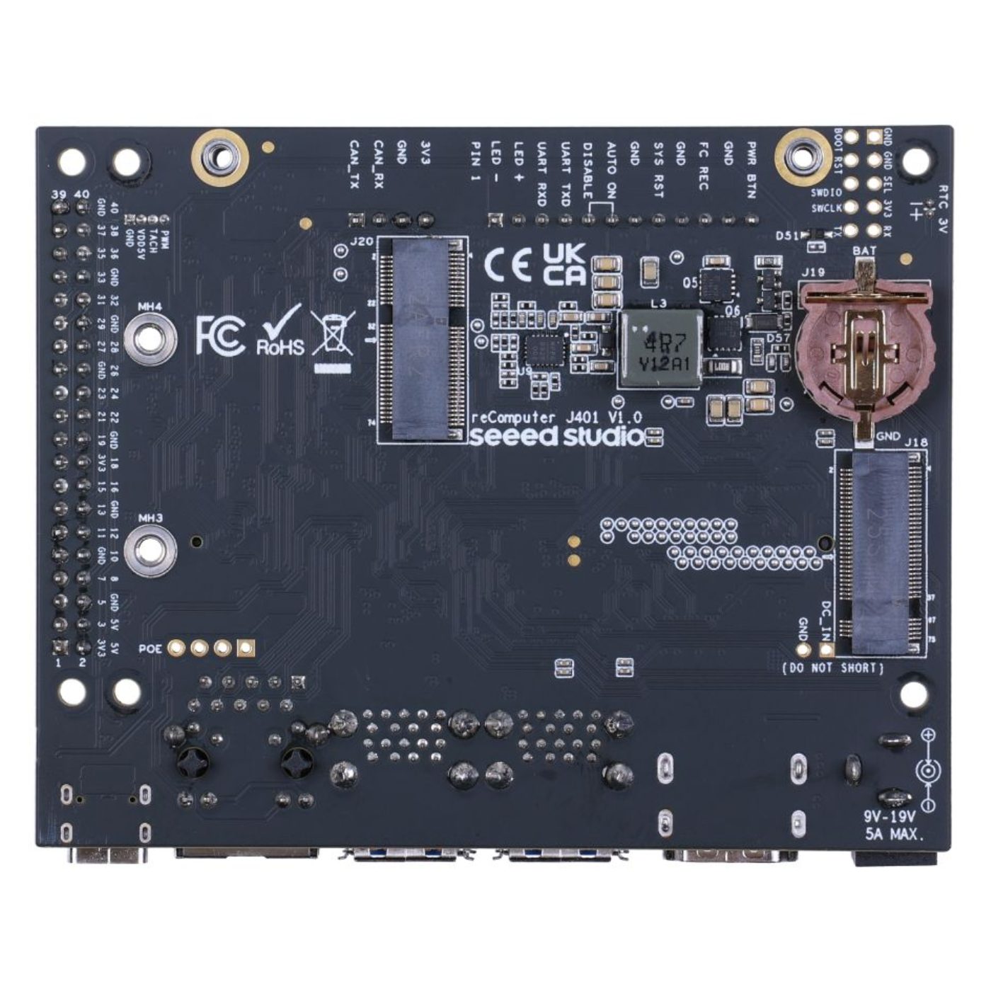 reComputer J401 Carrier Board for Jetson Orin Nano & Orin NX – Open-Source Expansion Board (Without Power Adapter)
