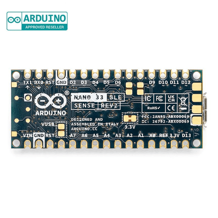 Arduino Nano 33 BLE Sense Rev2 ABX00070 9-Axis IMU Board - AI & IoT Development