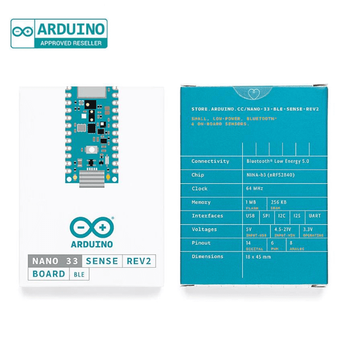 Arduino Nano 33 BLE Sense Rev2 ABX00070 9-Axis IMU Board - AI & IoT Development