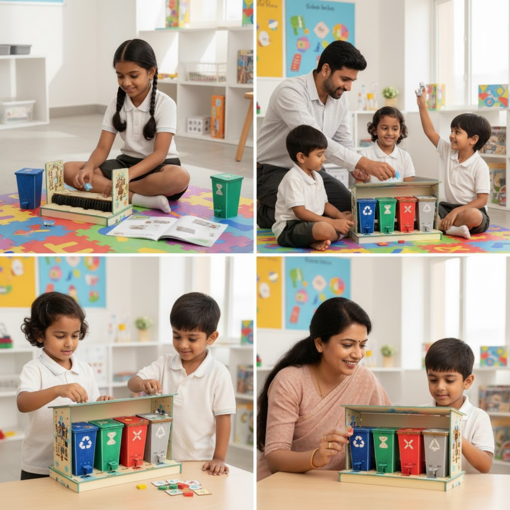 Pludo DIY Trash Sorter STEM Kit – Recycling and Waste Management Learning Kit for Mont-2 | Ages 3–5