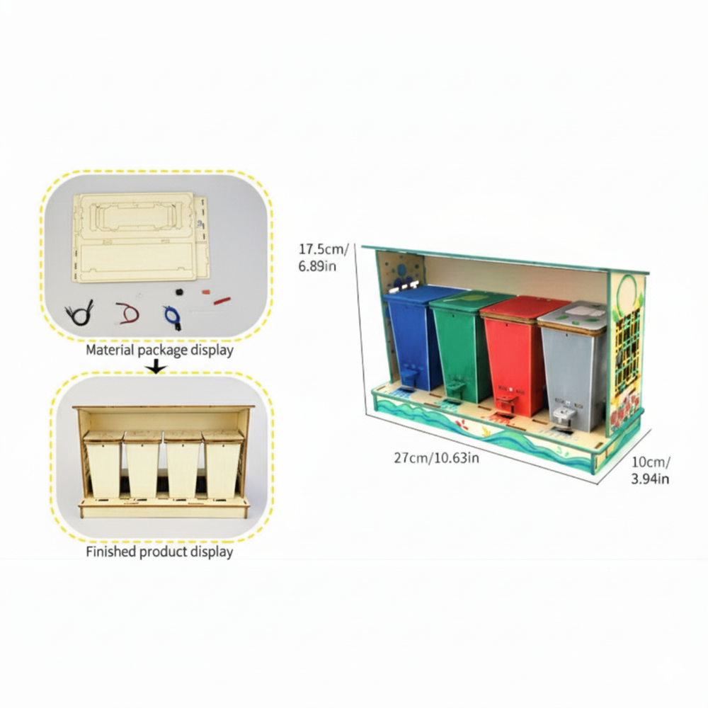 Pludo DIY Trash Sorter STEM Kit – Recycling and Waste Management Learning Kit for Mont-2 | Ages 3–5