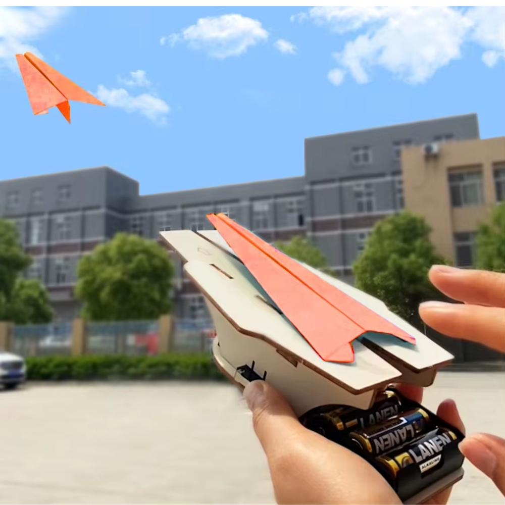 Pludo Paper Plane Launcher Kit – Friction Force Fun Carrier Catapult for Kids (11–14 Yrs) | Grade 6–8 Physics Learning Toy