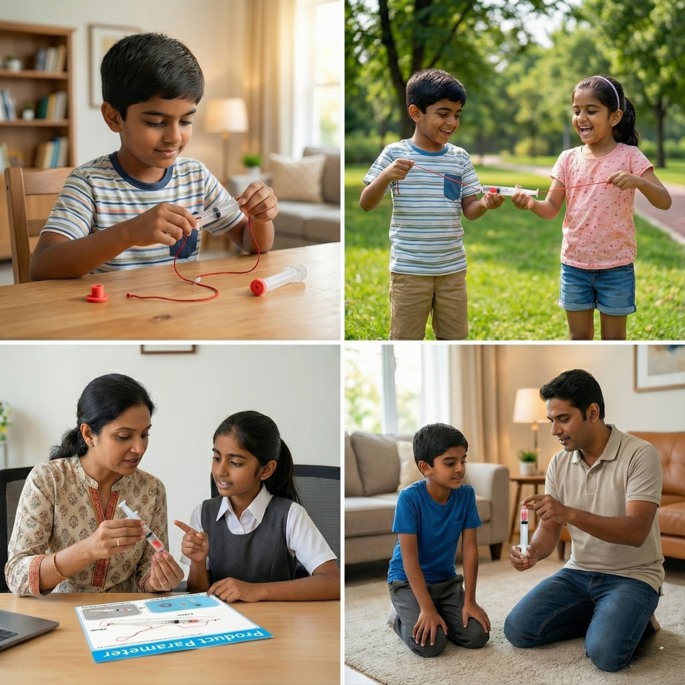 Pludo STEM Kit Blow Gun – DIY Atmospheric Pressure Science Toy for Kids 8–11 | Grade 3–5 Air & Force Model